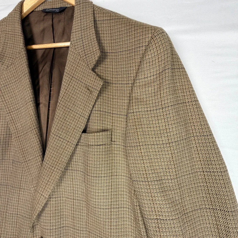 Vintage Burberrys Mens 100% Pure Wool Blazer Nordstrom Brown Glen Sport Coat